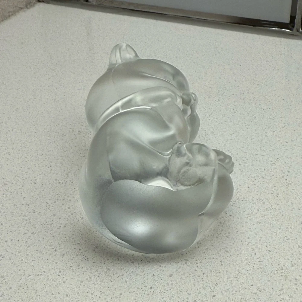 Vintage Fenton Bear Figurine Satin Glass
